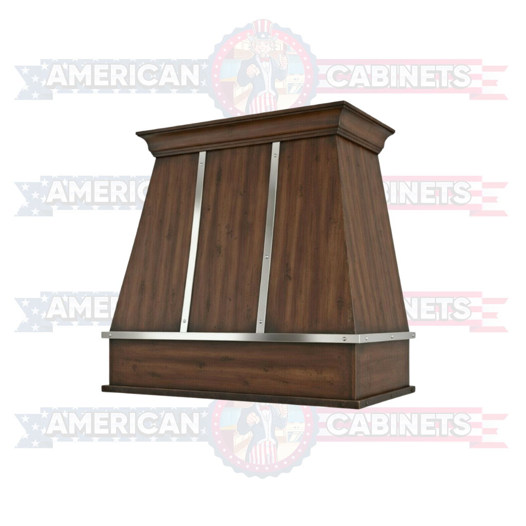 Custom Hood Tapered with Silver Strapping