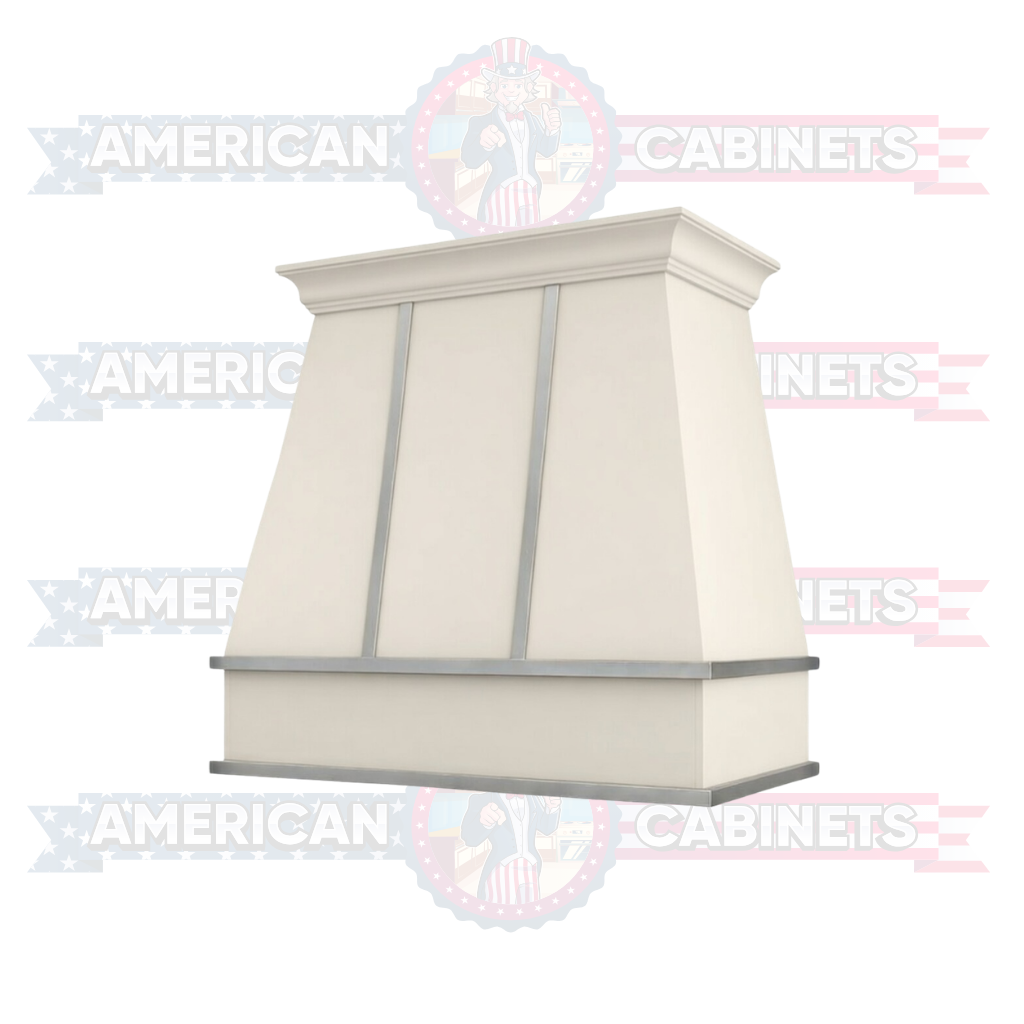 Custom Hood Tapered with Silver Strapping
