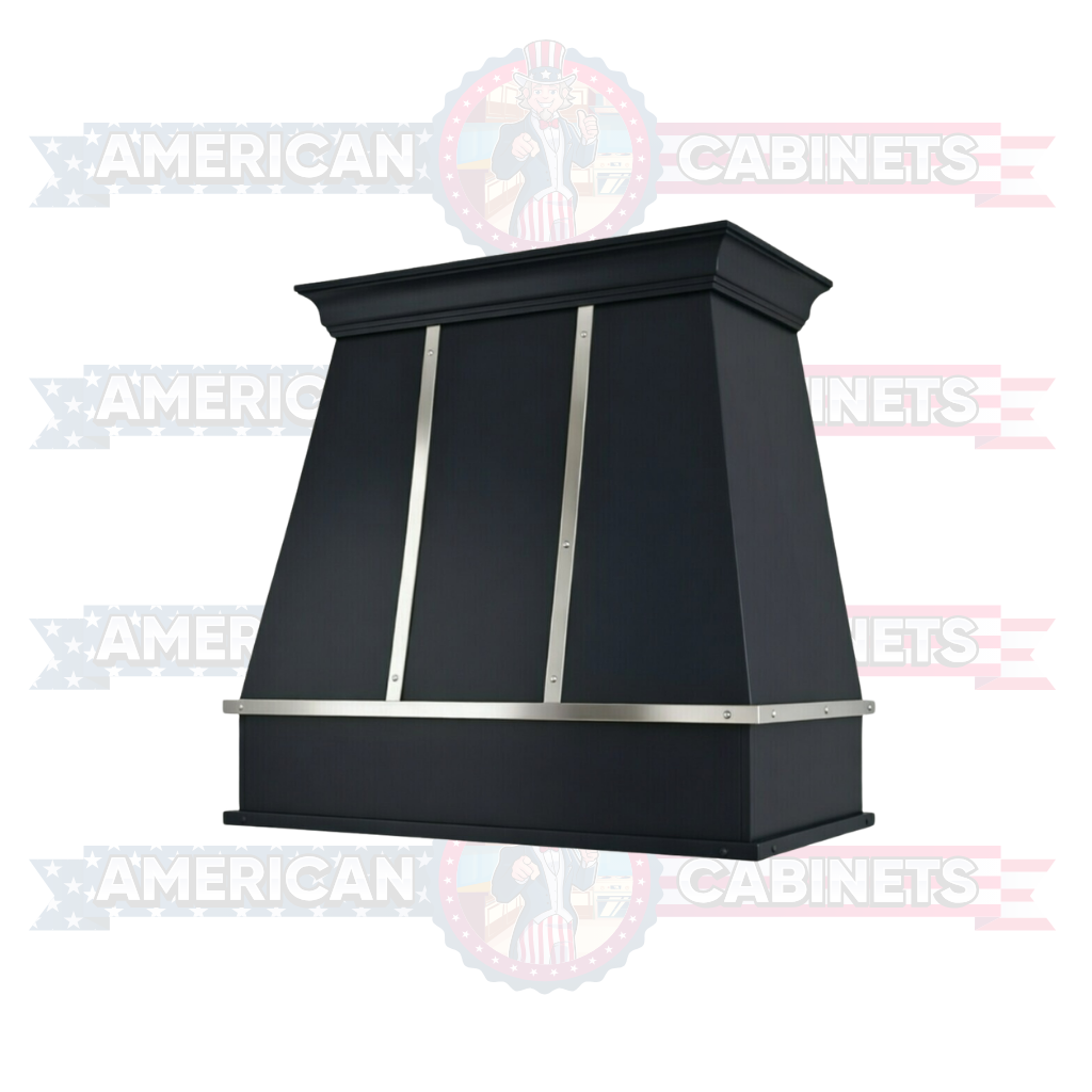 Custom Hood Tapered with Silver Strapping