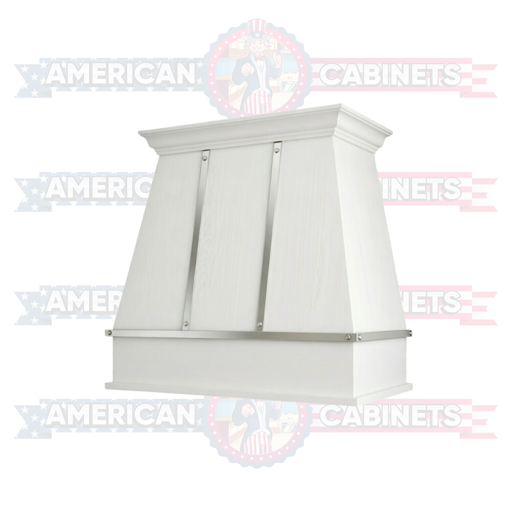 Custom Hood Tapered with Silver Strapping