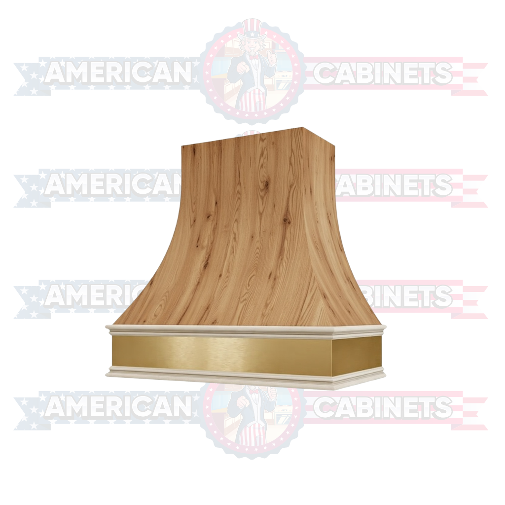 Custom Curved Hood With Brass Apron