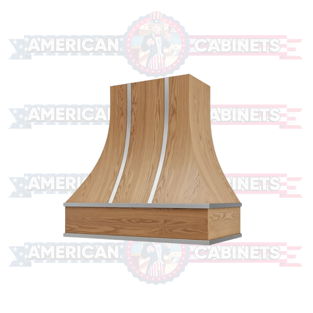 Custom Curved Hood with Silver Strapping Design